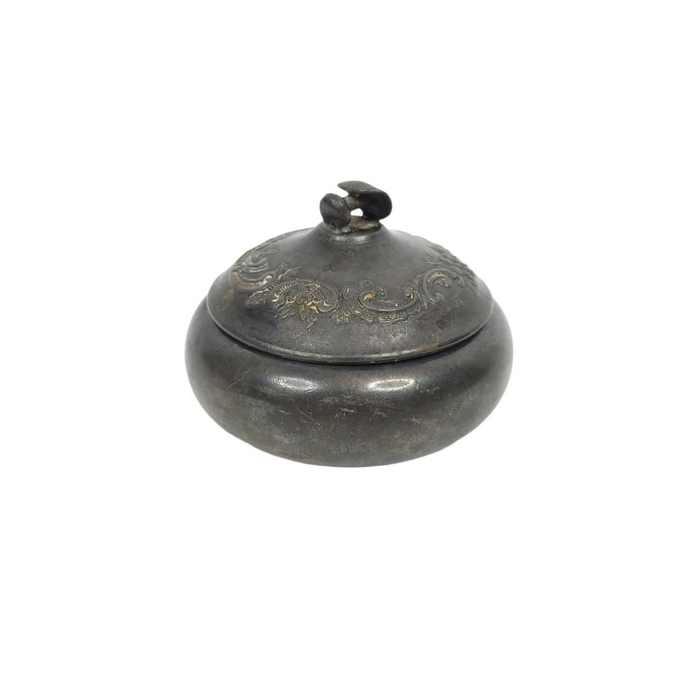 St Louis Silver Co Trinket Button Ring Jewelry Box w Lid Vanity Victorian Ornate - Picture 8 of 9